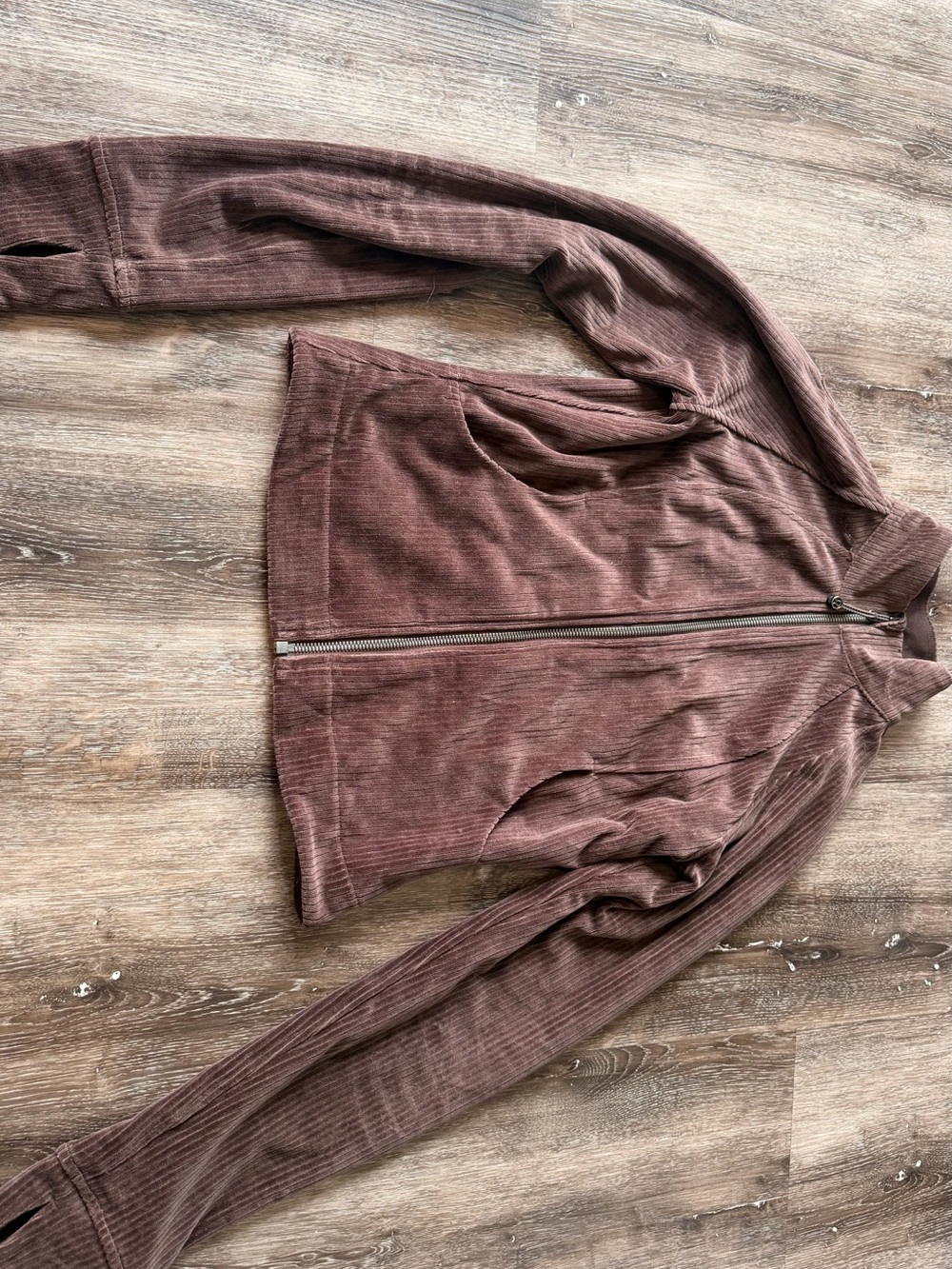 lululemon athletica Brown Full-Zip Ribbed Jacket